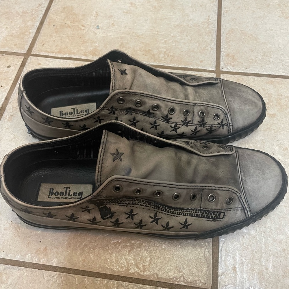 Size 11 Men’s laceless slip on John Varvatos designer fashion sneakers